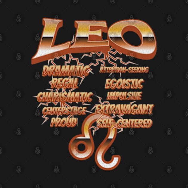 Leo Retro 90s Band Zodiac Birthday Traits Lightning by Lavender Celeste