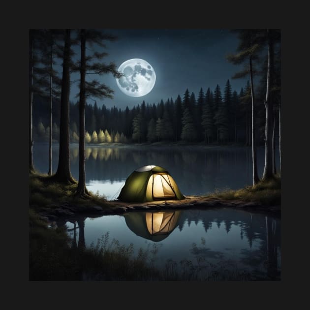 A peaceful camp site at night by Love of animals