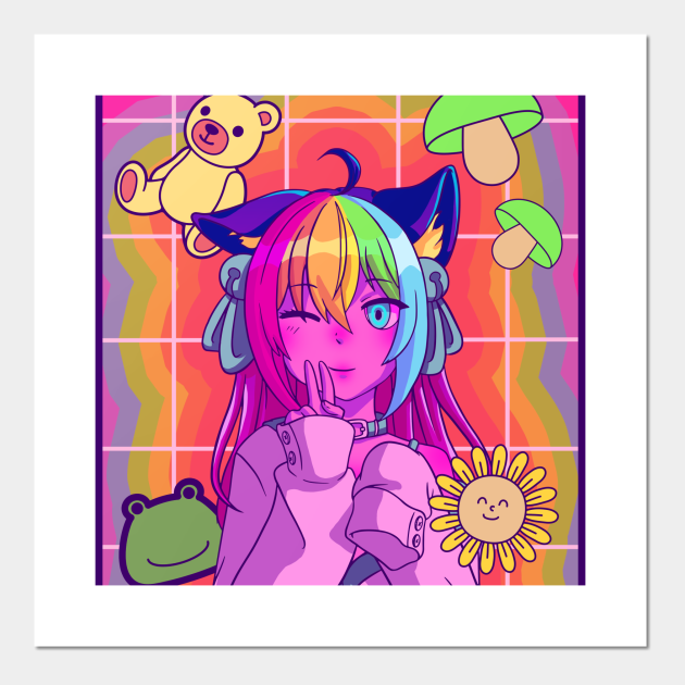 Kidcore Aesthetic Kawaii Anime Girl 90s Nostalgia Kidcore Posters And Art Prints Teepublic