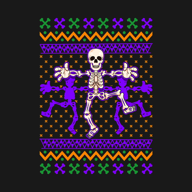 Ugly Halloween Skeleton Dancing by PixelArt