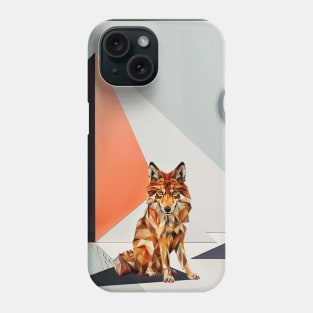 Geometric Wolf: Fusion of Nature and Minimalist Art Phone Case