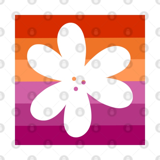 Flower Outline - discreet lesbian pride flag by JuneNostalgia