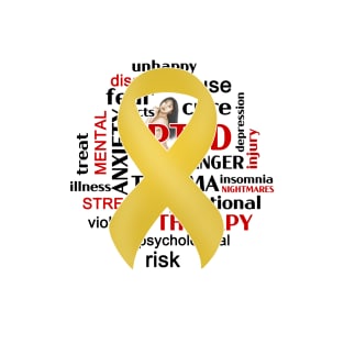 Illustration with Watchwords – PTSD Awareness Ribbon T-Shirt