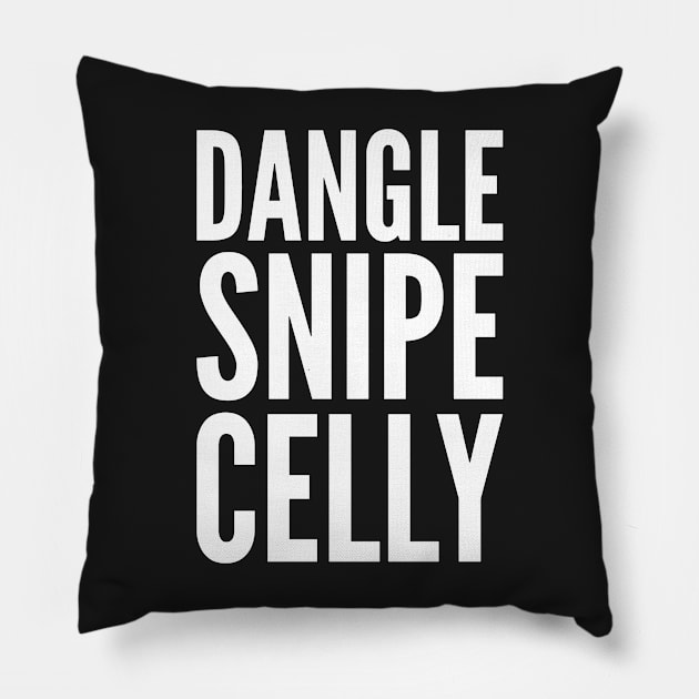 DANGLE SNIPE CELLY Pillow by HOCKEYBUBBLE