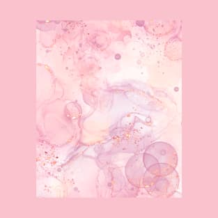 Abstract pink and gold bubbles T-Shirt