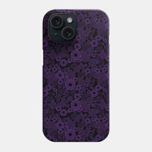 Purple and Black Spiral Pattern Phone Case