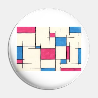 Pink & Blue Mondrian Pin