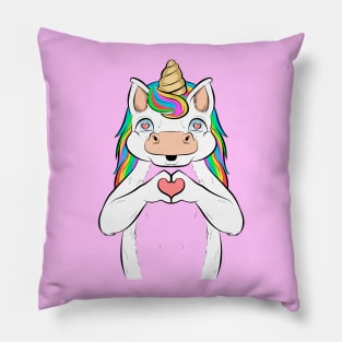 unicorn cute, funny and loving Pillow