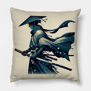 Blue Eye Samurai Vintage Style Pillow