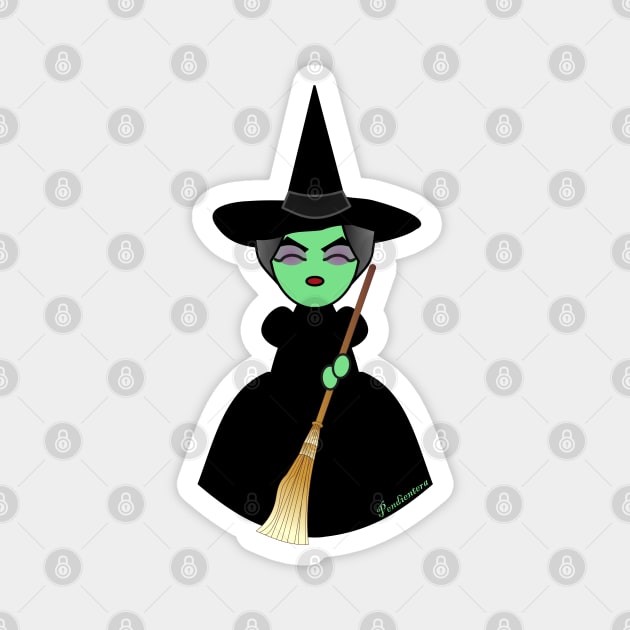 Kokeshi Wicked witch Magnet by Pendientera