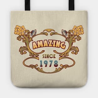 AMAZING SINCE 1978 art nouveau vintage retro 70s Tote