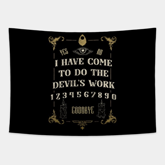 Ouija Devil's Work Gothic Design Spiritboard Vintage Tapestry by bestcoolshirts