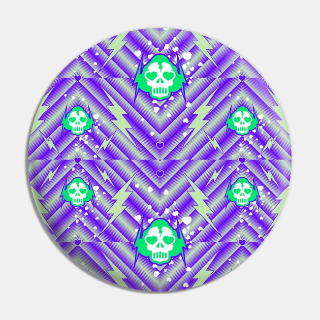Lightning Skull pattern Pin by opippi