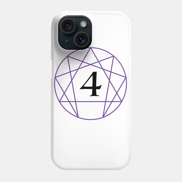 Enneagram Four - The Individualist (Number Only) Phone Case by enneashop