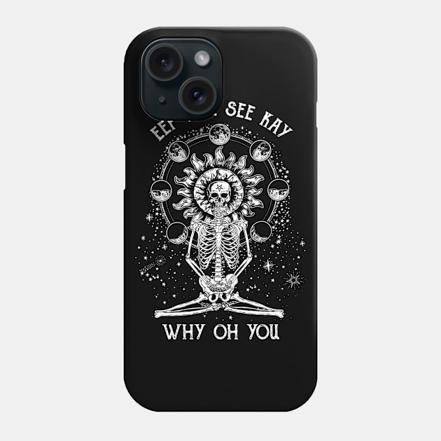 Vintage Meditating Skeleton Phone Case by pa2rok