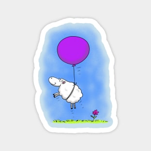 Cute whimsical sheep with balloon Magnet