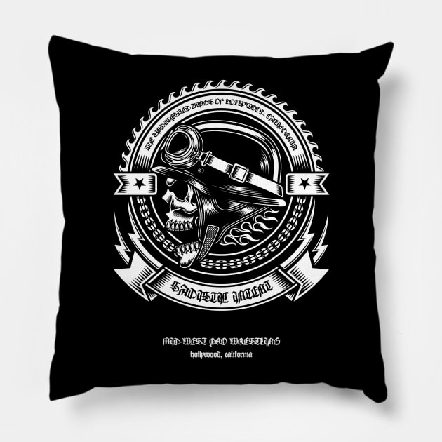 DEATHPROOF Pillow by midwestprowrestling