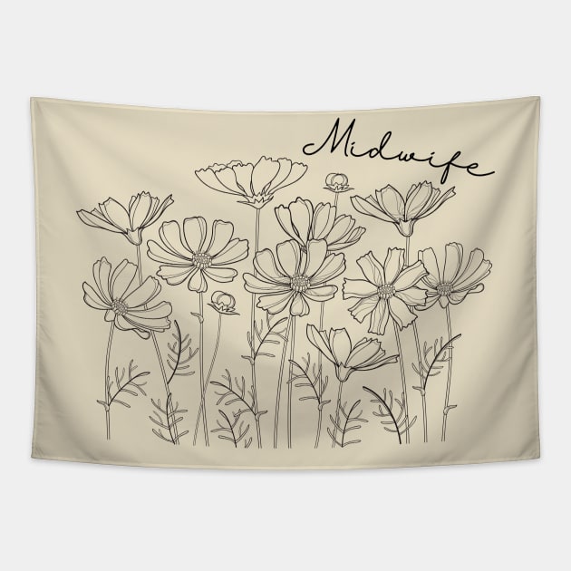 Wildflower Midwife Labor and Delivery Tapestry by MalibuSun