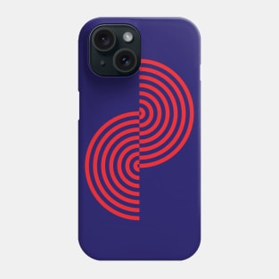 Groovy Waves - Bright Red on Dark Blue Phone Case