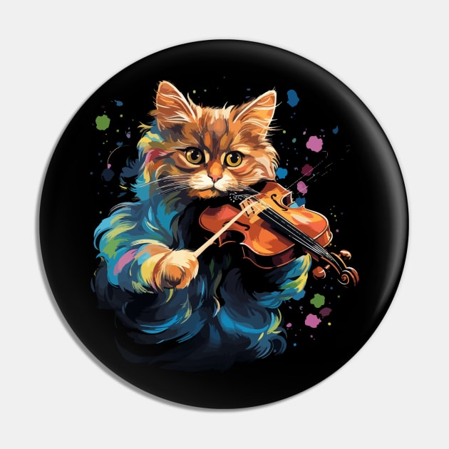 Somali Cat Playing Violin Pin by JH Mart