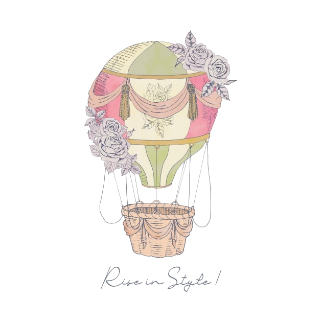 Rise in Style Hot Air Balloon by Jen Notebook