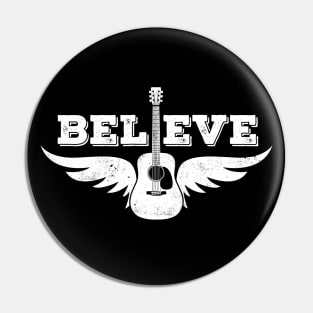 Believe Guitar Wings Dreadnought Style Acoustic Guitar Pin