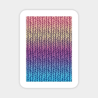 Rainbow Gradient Chunky Knit Pattern Magnet