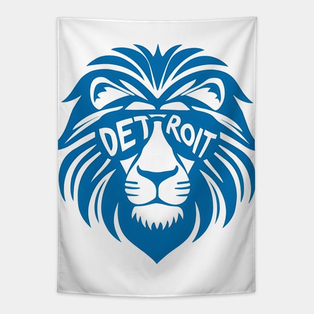 Detroit Lion Tapestry by Asepart