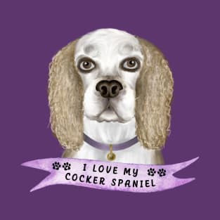 I Love my Cocker Spaniel, Buff Color T-Shirt