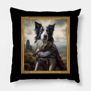 Gallant Border Collie - Medieval Knight  (Framed) Pillow