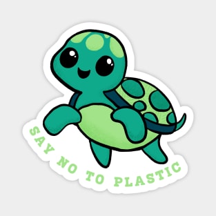 Sea Turtle Say No to Plastic Magnet