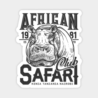 African hippo safari Magnet