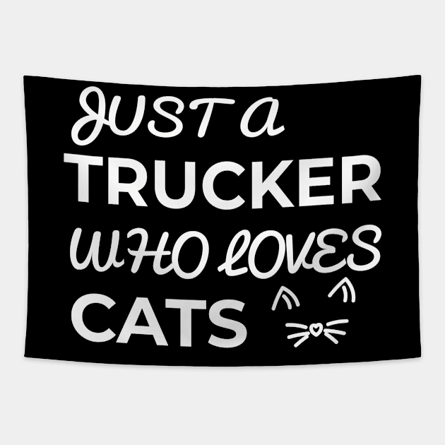 trucker cat Tapestry by Elhisodesigns