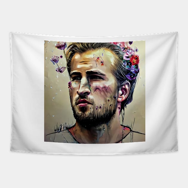 Face of Harry Kane Tapestry by bogfl