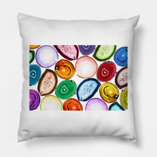 Colorful mosaic made of backlit agate stones Pillow