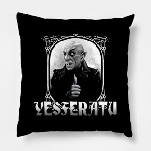 Yesferatu (Black Print) Pillow