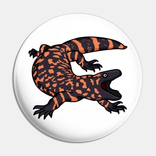 Hungry gila monster lizard cartoon illustration Pin