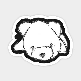 Cute Little Smiley Bear Sketch Magnet