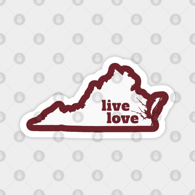 Virginia - Live Love Virginia Magnet by Yesteeyear