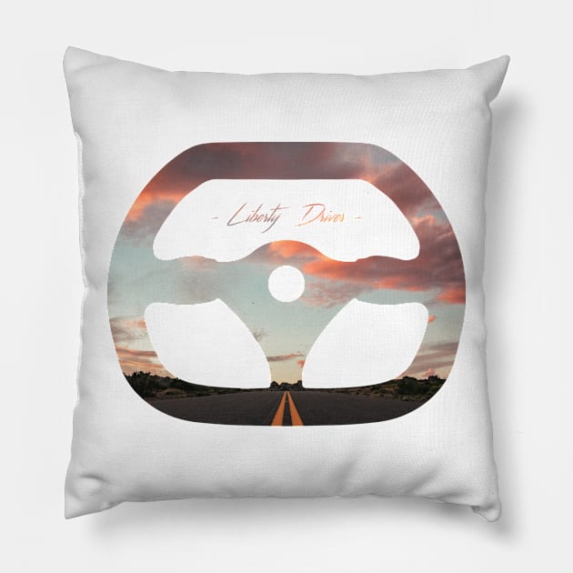 SUNSET DRIVE Pillow by Liberty Driver