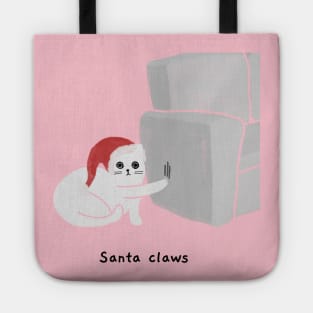 Santa claws (black caption) Tote