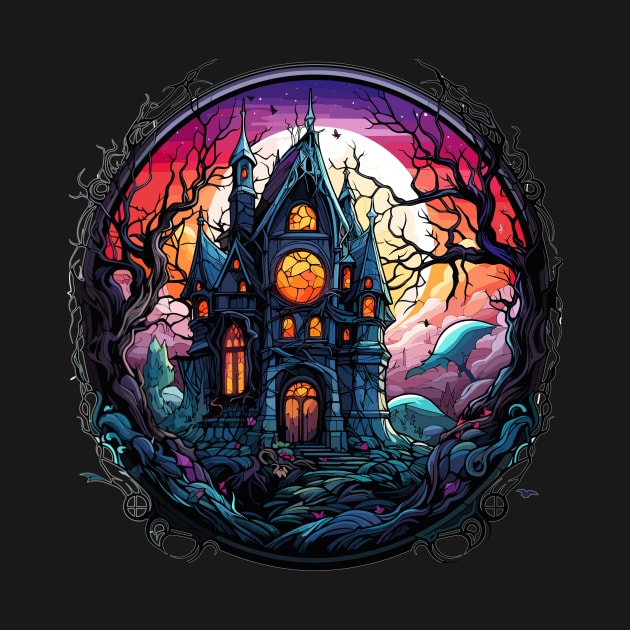 Stained Glass Haunted House by Silly Pup Creations