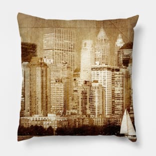 Vintage skyline of New York Pillow