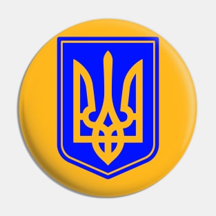 Ukraine trident on shield Pin