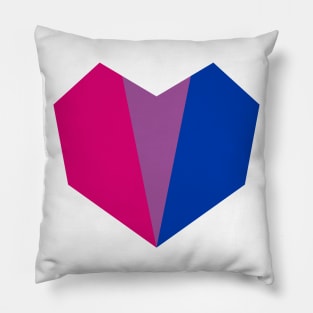 Bisexual Pride Flag Geometric Heart Pillow