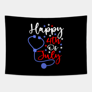 Happy 4th Of July Nurse Tapestry