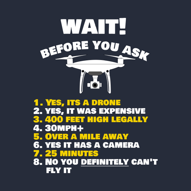 Funny Yes Its a Drone Before You Ask Drone Pilot Gift by ChrisWilson