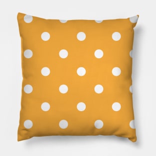 Polka Dots 50s Party Pattern - Yellow Pillow