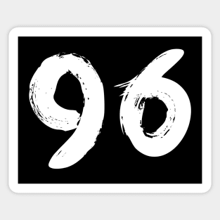  All Sports Fan Number #96 White Black Outline Jersey