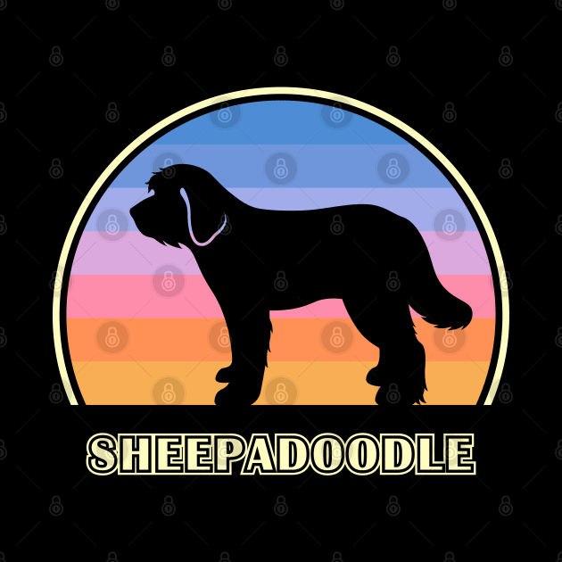 Sheepadoodle Vintage Sunset Dog by millersye
